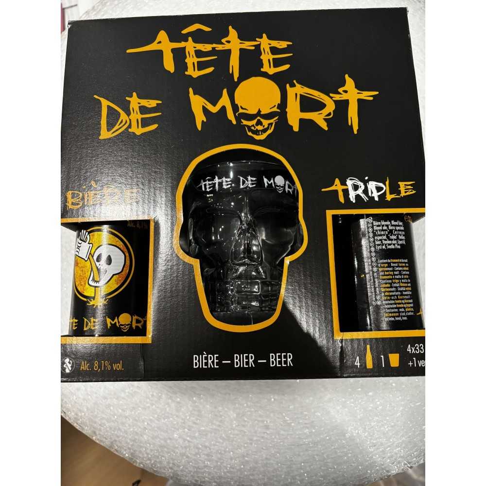 CONFEZIONE 4 BOTTIGLIE DI BIRRA TETE DE MORT + BICCHIERE