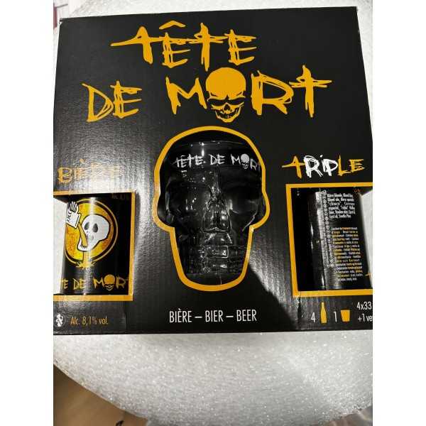 CONFEZIONE 4 BOTTIGLIE DI BIRRA TETE DE MORT + BICCHIERE